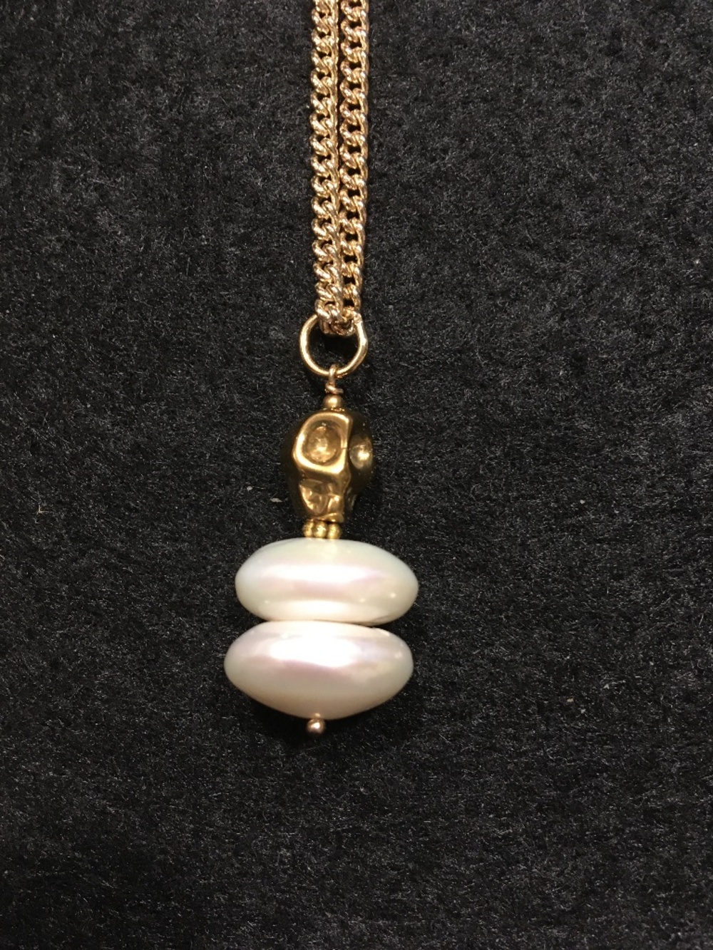 White Freshwater Pearl  Goth Necklace